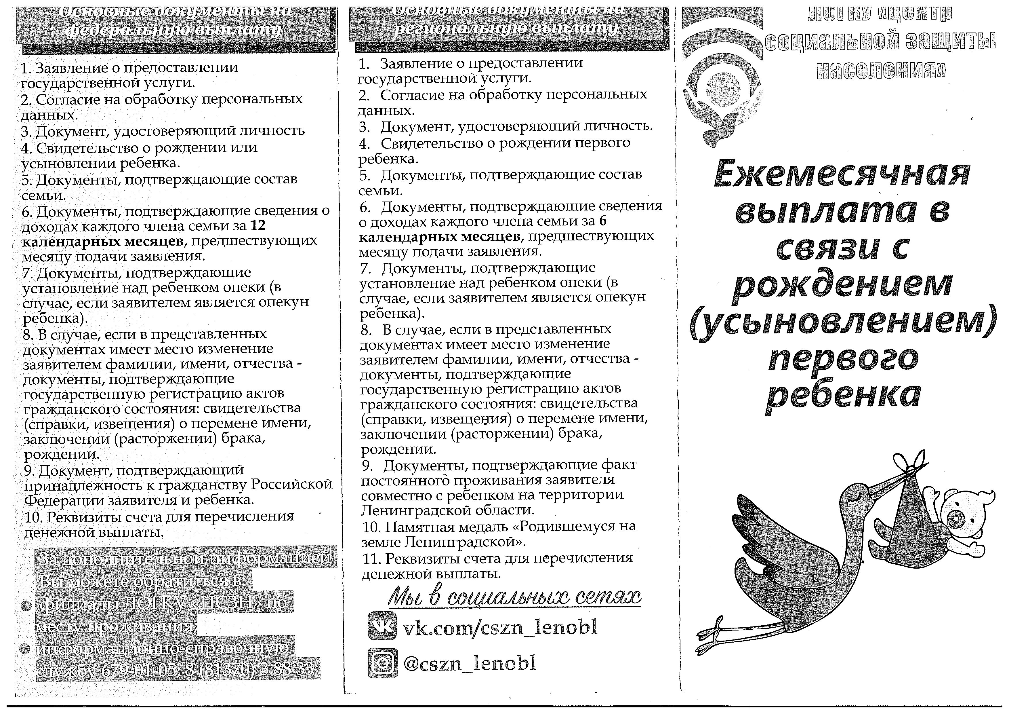 Ежемесячная выплата в связи с рождением (усыновлением) первого ребенка |  Кипенское сельское поселение